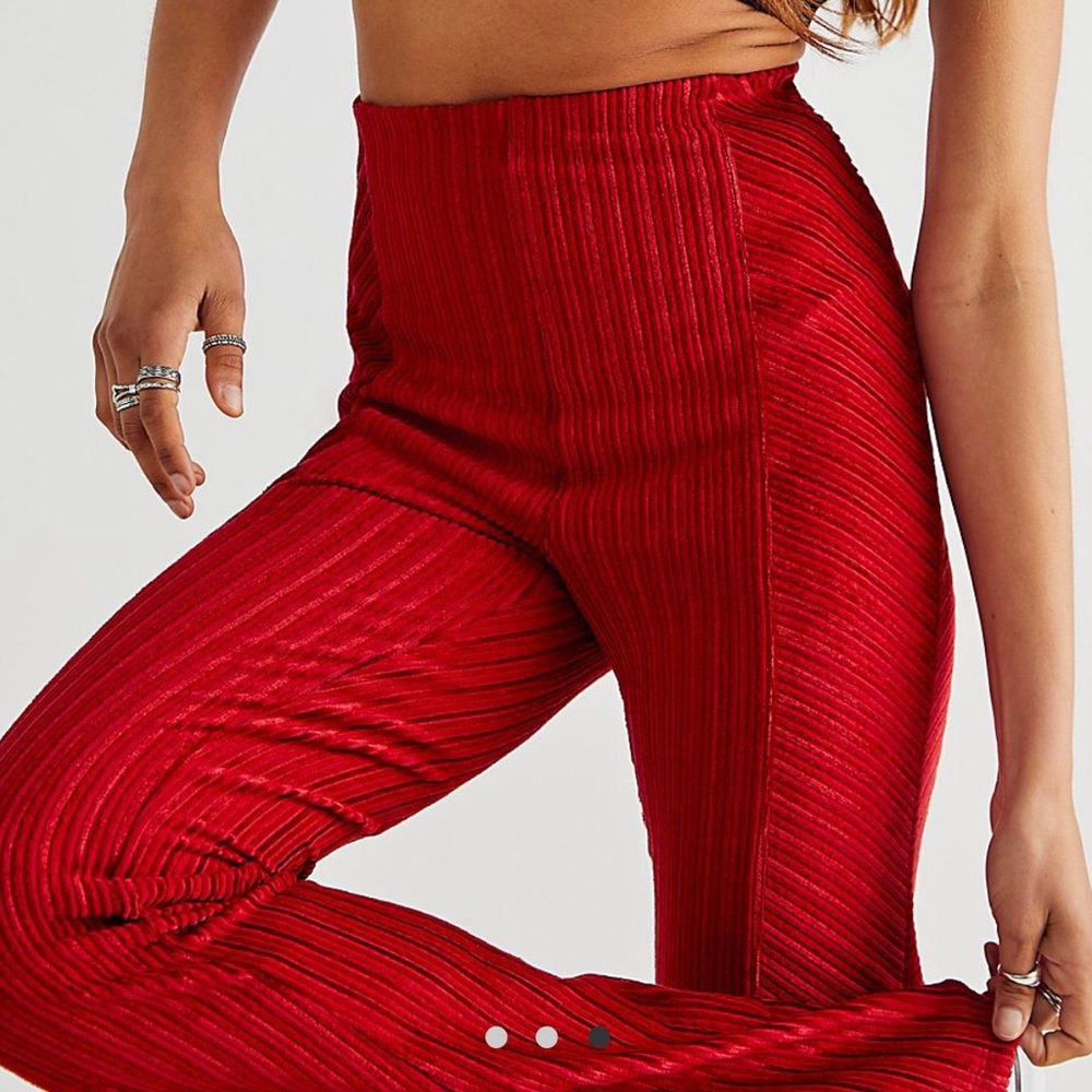 Free People slim pull-on velvet flare pant